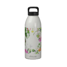 Frilly Pastel Floral Reusable Water Bottle