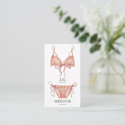 Frilly Pink Lingerie Size Insert Card Zazzle