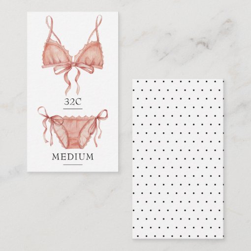 Frilly Pink Lingerie Size Insert Card Zazzle