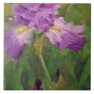 Frilly Violet Iris Tile by Margaret Aycock Designs