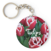 Fringed Red Tulips Keychains