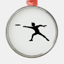 Frisbee Silhouette Christmas Ornaments