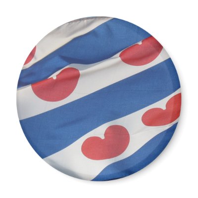 Frisian Flag (Fryslan) Round Fridge Magnet by hollandshop