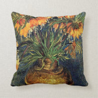 Fritillaries in a Copper Vase by Van Gogh. Throw Pillows