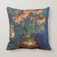 Fritillaries in a Copper Vase by Van Gogh. Pillow