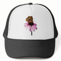 Fritillary on Purple Coneflower hats by SusanSavad Fritillary on Purple Coneflower hats