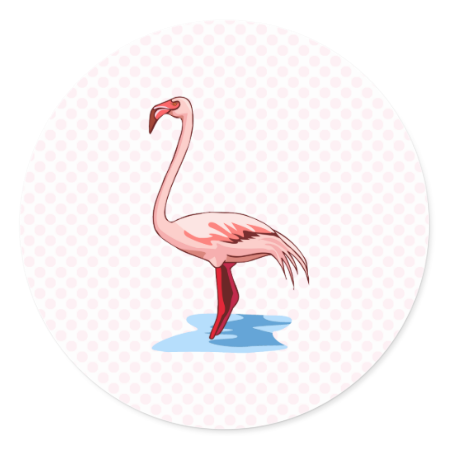 Fritz Flamingo Classic Round Sticker