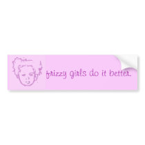 Frizzy Girls Bumper Sticker - blush bumper stickers
