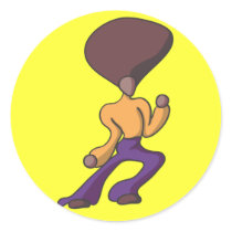Fro Dude Jam Round Sticker