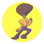 Fro Dude Jam Round Sticker