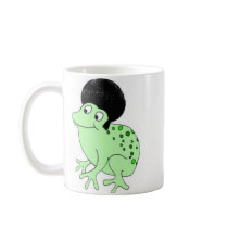 frog afro double Mug by sixteenthkid frog afro double Mug