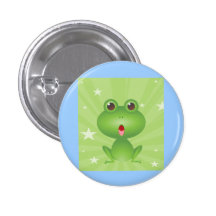 Frog Amphibian Green Frogs Cute Cartoon Animal Button