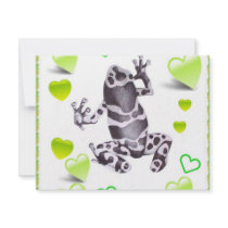 frog and hearts invitations