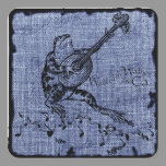 Frog and Lute Bright Blue stickers