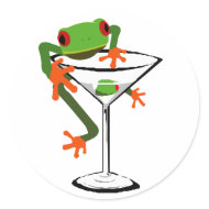 Frog and Martini sticker