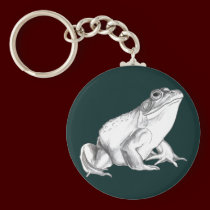 Frog Art Keychain Bullfrog Keychains Frog Gifts keychains