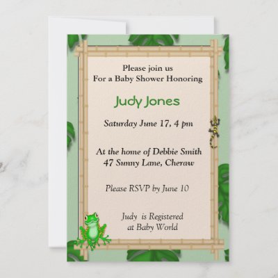 Frog Baby Shower Theme on Frog Theme Baby Shower Invitations  Great For Boys Or Girls Or Moms