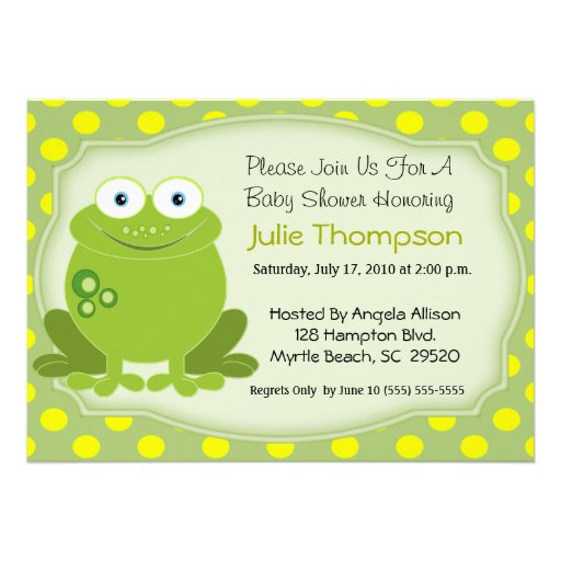 Frog Baby Shower Invitation from Zazzle.com