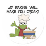 Frog Baker Tshirts and Gifts Round Stickers