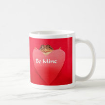 Frog be Mine behind heart Mugs