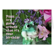 Frog Birthday card- customize