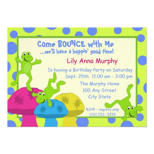 Frog Bounce Birthday Invitations