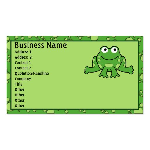 Frog Business Cards (front side)