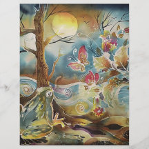 Frog By the Water Silk Painting Flyers