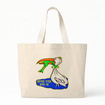 Frog Choking Bird Never Ever Give Up Tote Bags