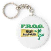 FROG CHRISTIAN ACRONYM FULLY RELY ON GOD KEYCHAINS