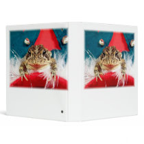 Frog Christmas , Tinsel, feathers, santa pattern Binder