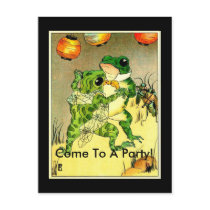 Frog Couple, Come To A Party! postcards