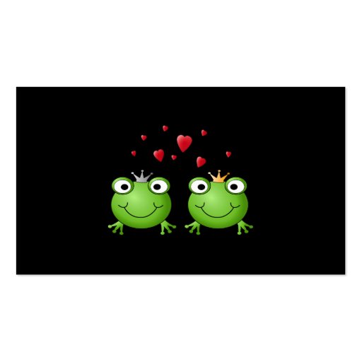 Frog Couple with hearts. Business Card (back side)