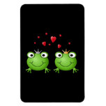 Frog Couple with hearts. Flexible Magnets