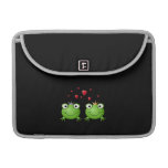 Frog Couple with hearts. Sleeves For MacBook Pro