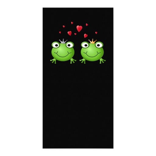 Frog Couple with hearts. Photo Card