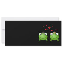 Frog Couple with hearts. Custom Rack Card