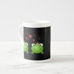 Frog Couple with hearts. Porcelain Mug