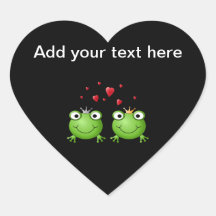 Frog Couple with hearts. Stickers
