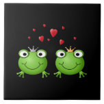 Frog Couple with hearts. Tiles