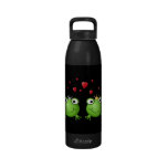 Frog Couple with hearts. Drinking Bottle