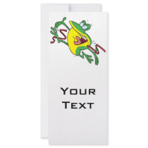 frog crossing finish line cartoon custom rack cards