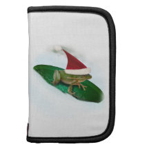 Frog Dashing Through the Snow on a Lily Pad Folio Planner