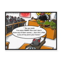 Frog Defendant Fly Jury Funny Gifts & Tees postcards