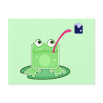 frog eats fly postcards