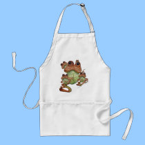 Frog Family Portrait Apron aprons