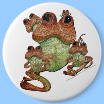 Frog Family Portrait Button buttons