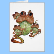 Frog Family Portrait Greeting Note Card cards