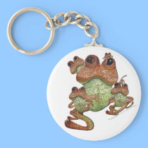 Frog Family Portrait Keychain keychains