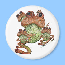 Frog Family Portrait Magnet magnets
